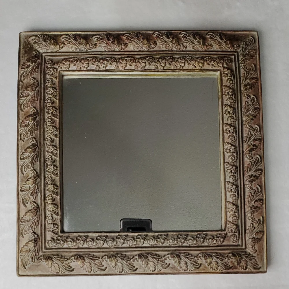 Decorative Framed Brown Square Ornate Mirror